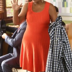 Nic + Zoe Knit Dress Twirl Sleeveless ASO Mindy Project Coral Career Academia PS